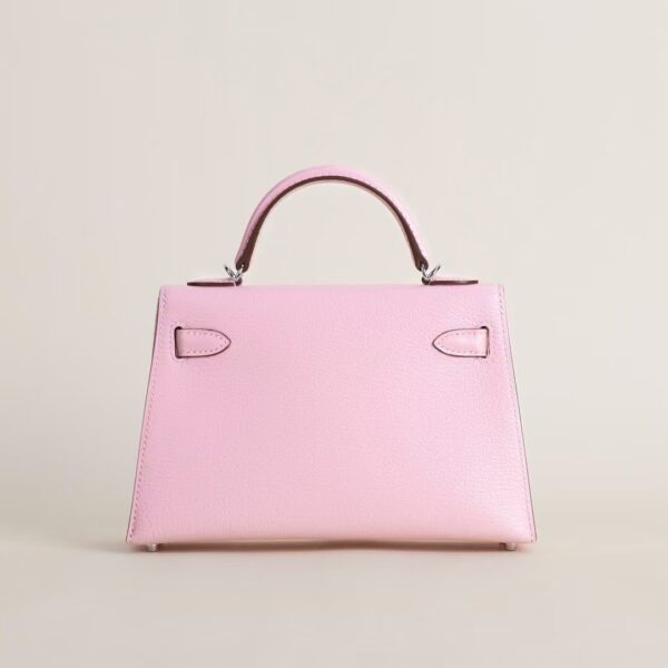 HERMÈS Mini Kelly Chever Leather 19CM 3Q Rose Sakura PHW