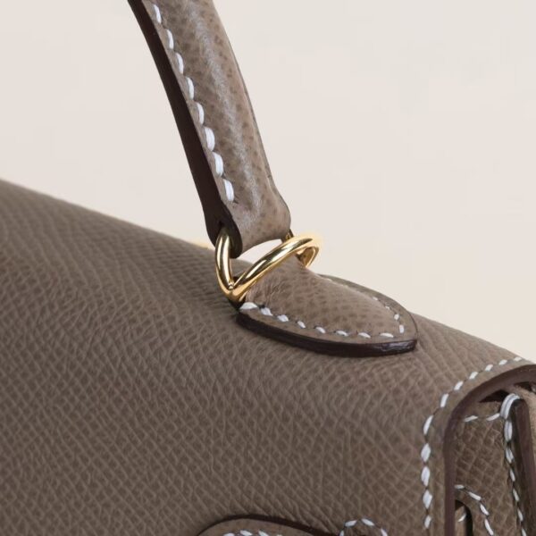 HERMÈS Mini Kelly ll Epsom Leather CK18 Etoupe 19CM GHW & PHW