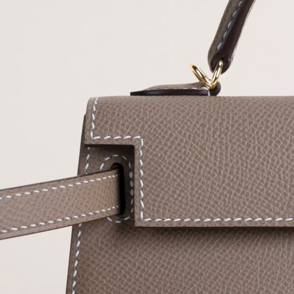 HERMÈS Mini Kelly ll Epsom Leather CK18 Etoupe 19CM GHW & PHW
