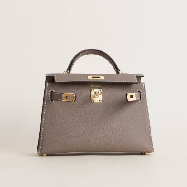 HERMÈS Mini Kelly ll Epsom Leather CK18 Etoupe 19CM GHW & PHW