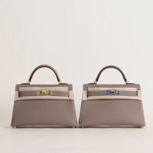 HERMÈS Mini Kelly ll Epsom Leather CK18 Etoupe 19CM GHW & PHW