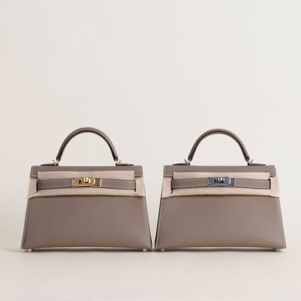 HERMÈS Mini Kelly ll Epsom Leather CK18 Etoupe 19CM GHW & PHW