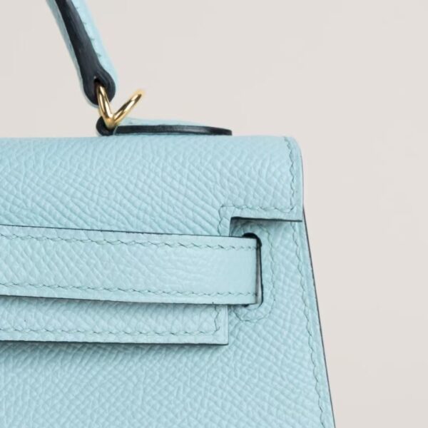 HERMÈS Mini Kelly ll U2 Blue Zephyr Epsom Leather 19CM GHW