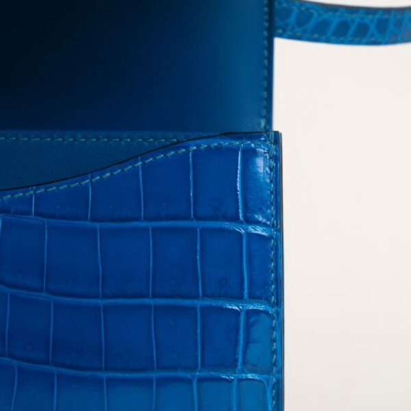 HERMÈS Constance Shiny HCP Crocodile 7W Blue Izmir PHW Hardware 1-18