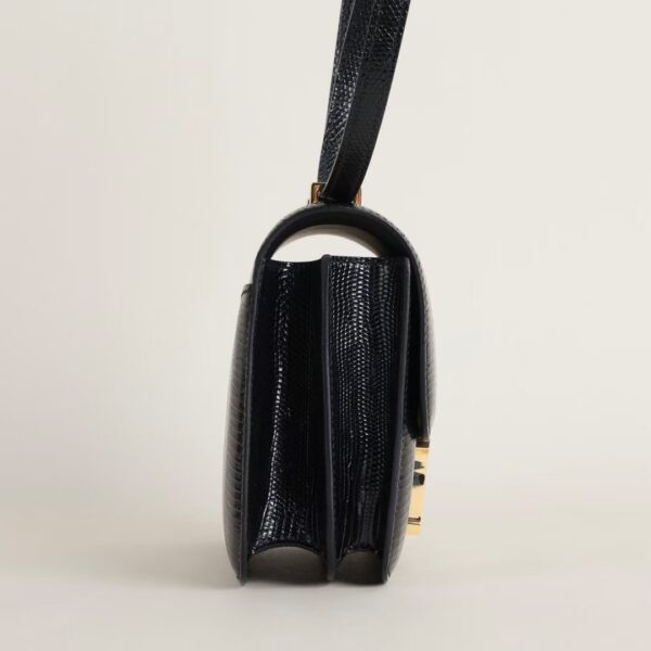 HERMÈS Constance 1-18 CK89 Black Lizard Leather 18CM GHW Hardware