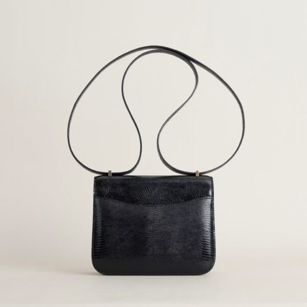 HERMÈS Constance 1-18 CK89 Black Lizard Leather 18CM GHW Hardware