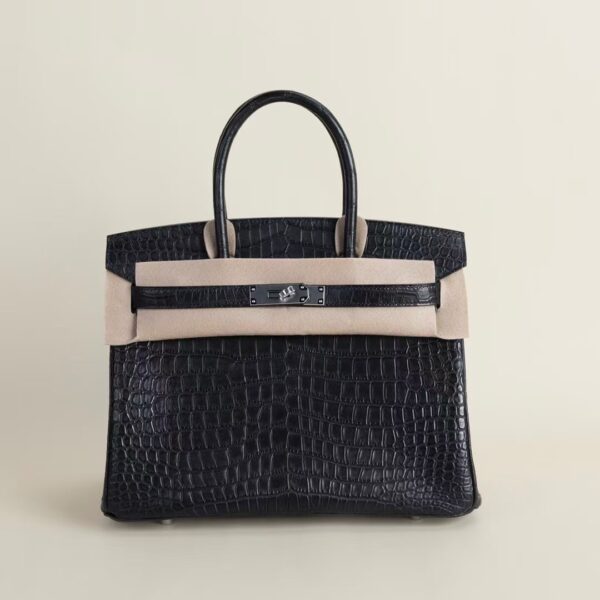 HERMÈS Birkin 30CM Matte Crocodile CK89 Black PHW