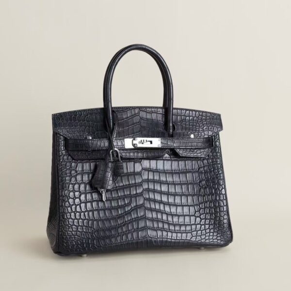 HERMÈS Birkin 30CM Matte Crocodile CK89 Black PHW