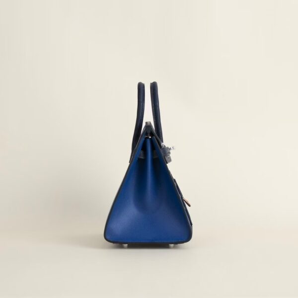 HERMÈS Birkin Faubourg 20CM Blue Matte Alligator / Calf Leather PHW