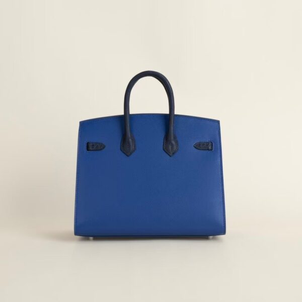 HERMÈS Birkin Faubourg 20CM Blue Matte Alligator / Calf Leather PHW