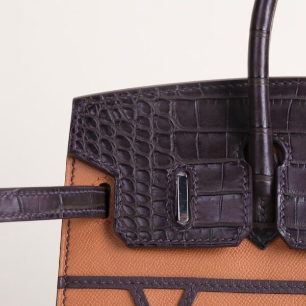 HERMÈS Birkin 20CM Fauboury Madame / Alligator Crocodile Gold PHW
