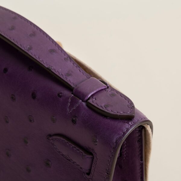 187 Factory Kelly pochette Ostrich P9 Anemone GHW