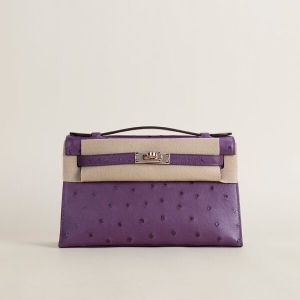 187 Factory Kelly pochette Ostrich P9 Anemone GHW